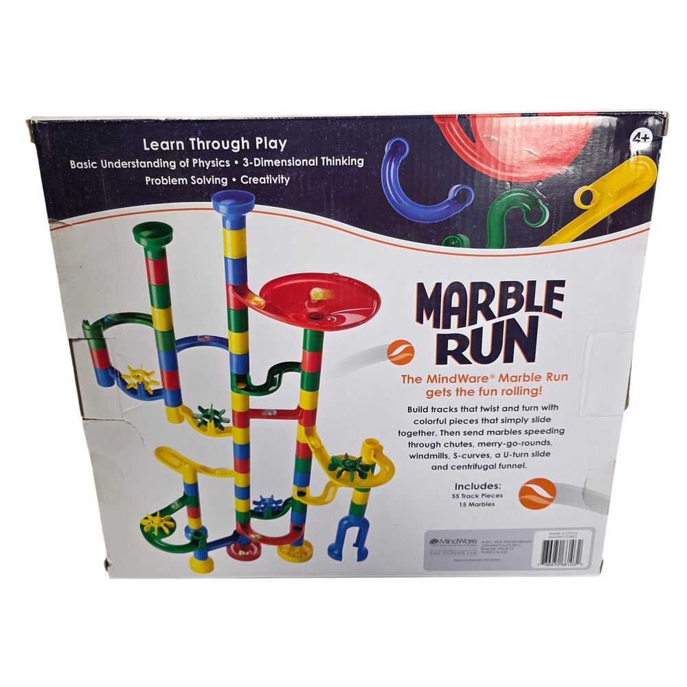 MindWare Marble Run 70 Piece STEM Building Set Kids Learning Open Box Complete